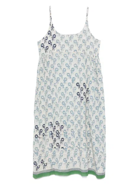 Rochie midi Injiri cu model floral cu imagine până la genunchi