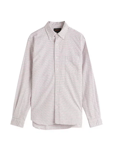 Koszula Beams Plus w kratę z twillu biała