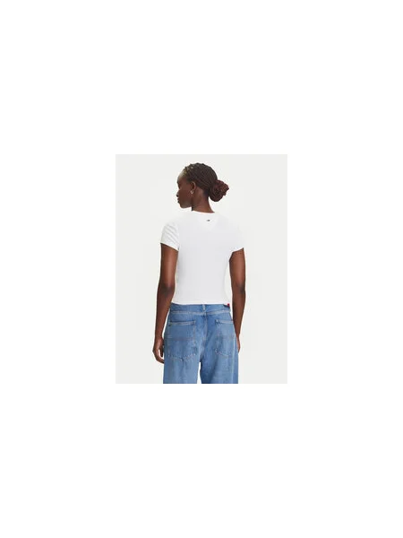 Tommy Jeans Póló Ekru Slim Fit