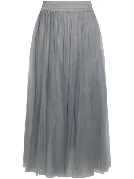 Fustă midi Fabiana Filippi din tul până la genunchi gri