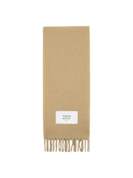 Szal Maison Kitsune wełniana brązowa