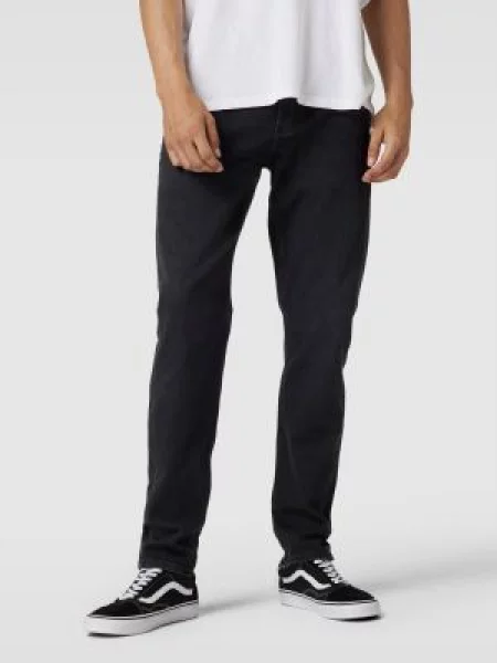 Jeansy o kroju slim fit z detalami z logo Calvin Klein Jeans czarne
