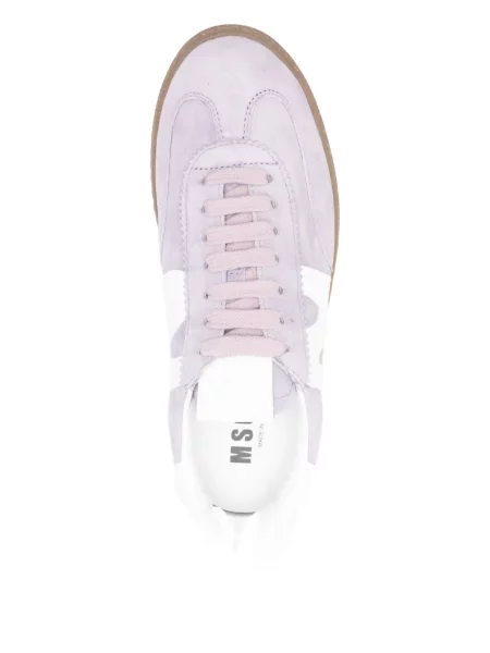 Sneakerși Msgm din piele de căprioară violet