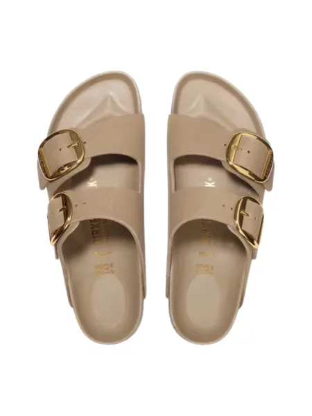 Klapki Birkenstock skórzane beżowe