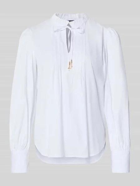 Bluzka z długim rękawem o kroju regular fit z mieszanki bawełny model Joop! biała