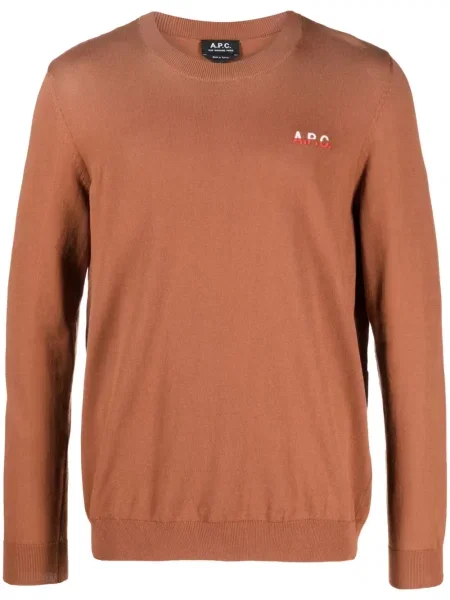 Pulover A.p.c. cu broderie maro