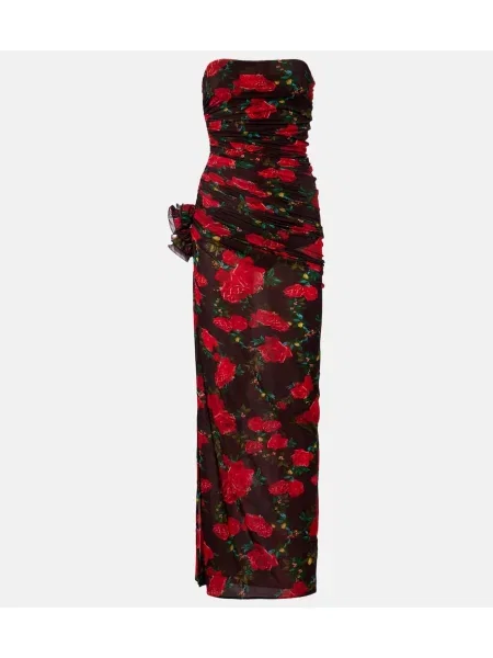 Rochie Magda Butrym cu model floral maro
