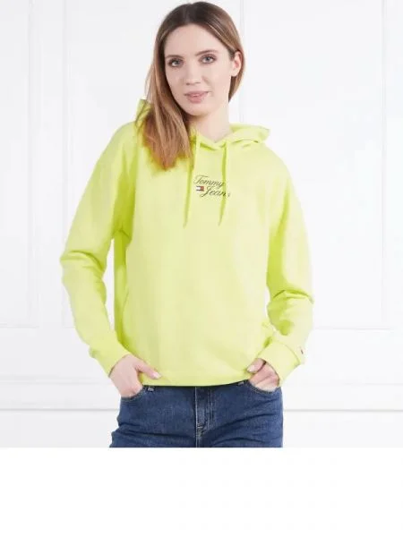 Tommy Jeans Hanorac TJW BXY ESSENTIAL LOGO 1 verde