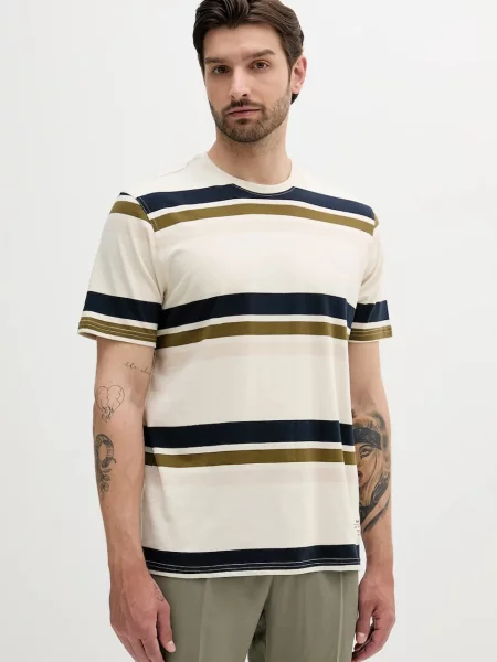 Тениска Barbour Golborne Stripe Relaxed Fit T-Shirt с десен бежово