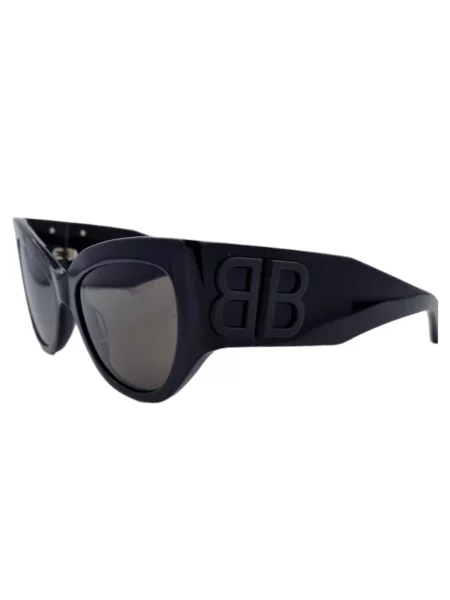Lniane okulary przeciwsłoneczne Balenciaga czarne