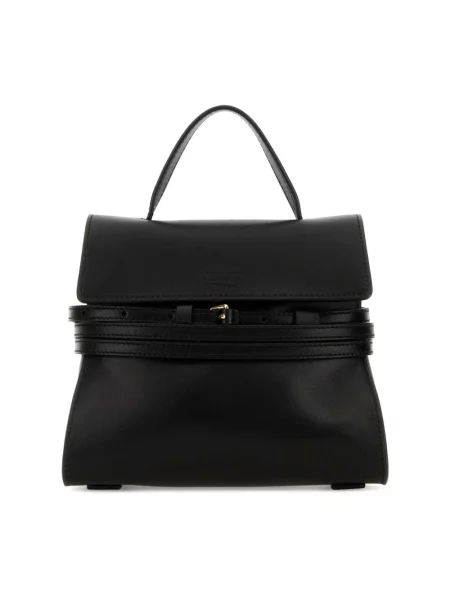 Torba Moschino skórzana wiązana czarna