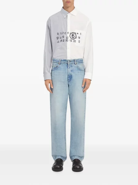 Blugi drepți Mm6 Maison Margiela albastru