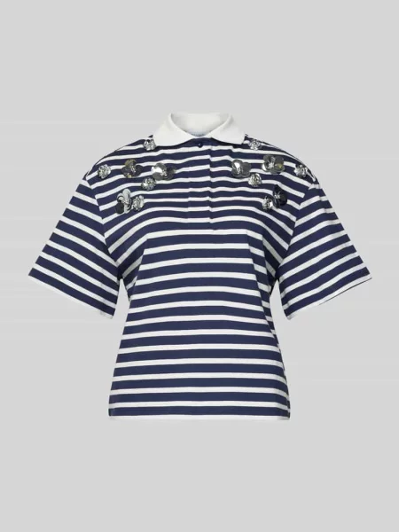 T-shirt z kołnierzykiem polo Rich & Royal białe