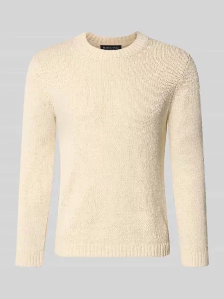 Sweter z dzianiny o kroju regular fit z mieszanki bawełny Marc O'polo biały