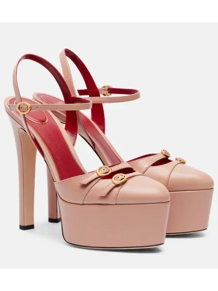 Pantofi cu toc Valentino Garavani din piele cu platformă roz