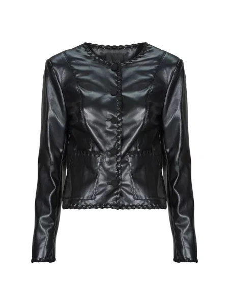 Usnjena jakna Guess črna