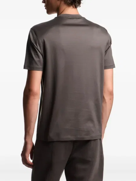 Tricou Emporio Armani cu decolteu rotund cu autograf gri