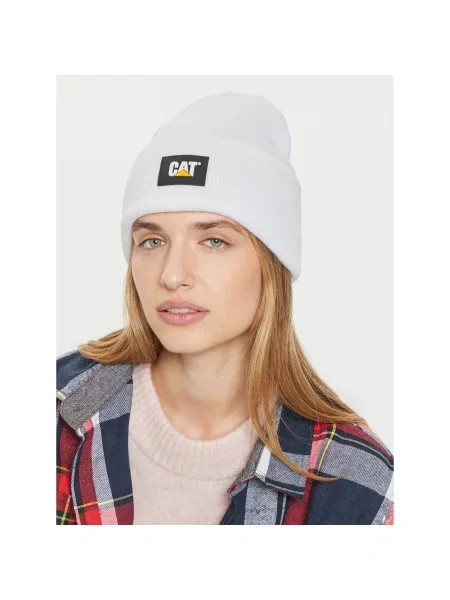 CAT Footwear Căciulă Label Cuff alb