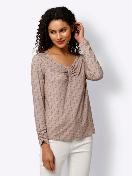 Heine Tricou / mov zmeură / roz bej