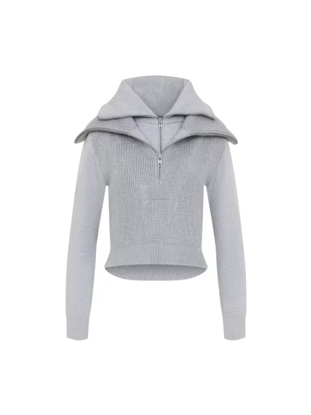 Lniany sweter Balenciaga szary