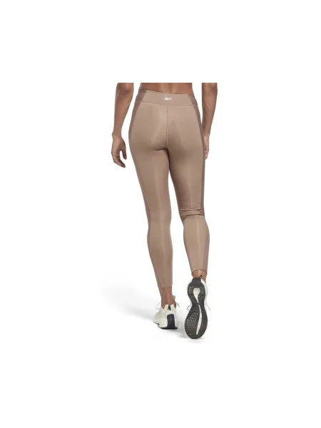 Yoga pantaloni Reebok Sport cu nervuri bej