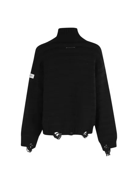 Sweter z golfem Mm6 Maison Margiela wełniany czarny
