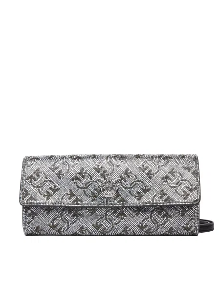 PINKO Torbica Love Tiny Brids Wallet C AI PCPL Srebrna