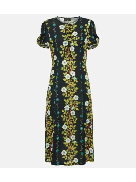 Rochie midi Etro cu model floral până la genunchi de costum