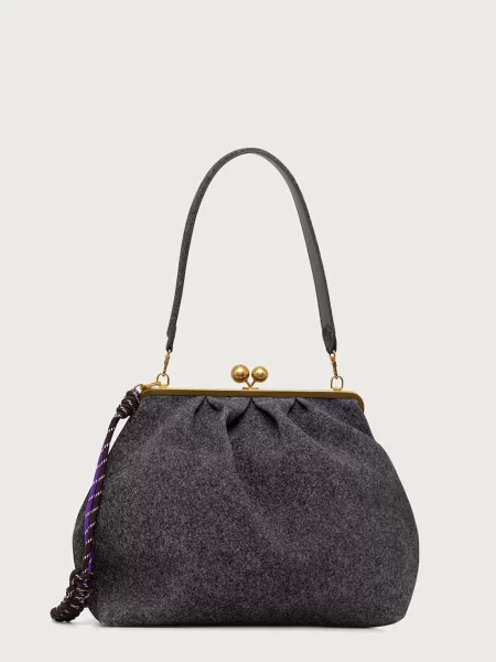 Weekend Max Mara torebka crossbody zamszowa WKAUTILE szara