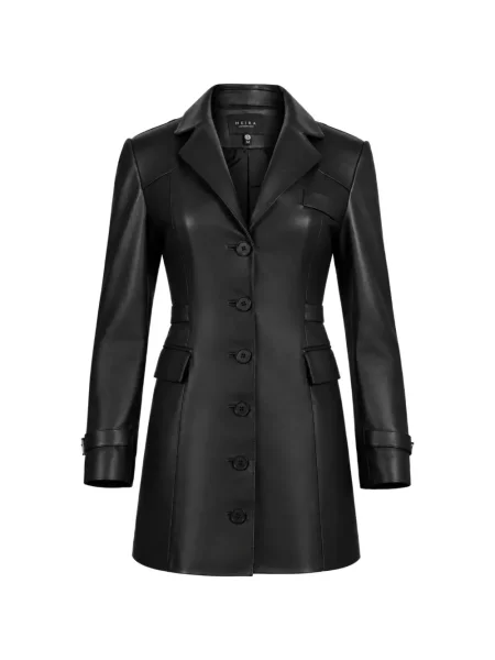 Mini haljina Heira Leatherwear sa kopčom crna