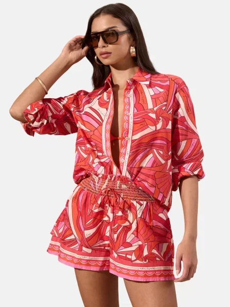Lipsy Rochie de plaja / magenta / zmeură / pal roz