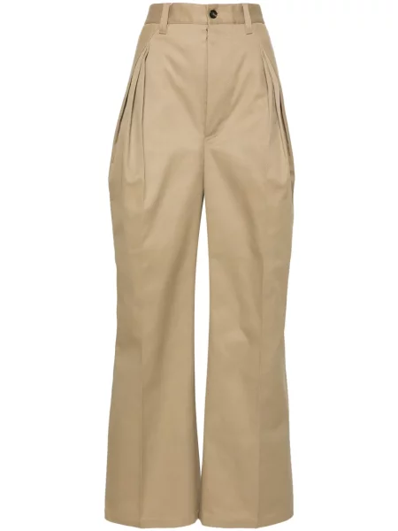 Pantaloni Maison Margiela plisate din țesătură twill