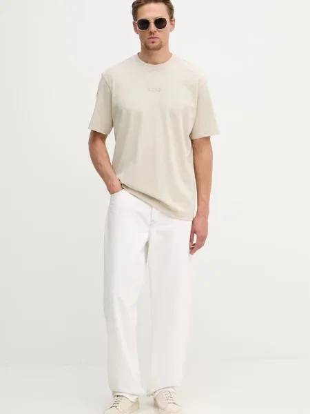 BOSS GREEN Tricou Tee 10 | Oversize fit bej
