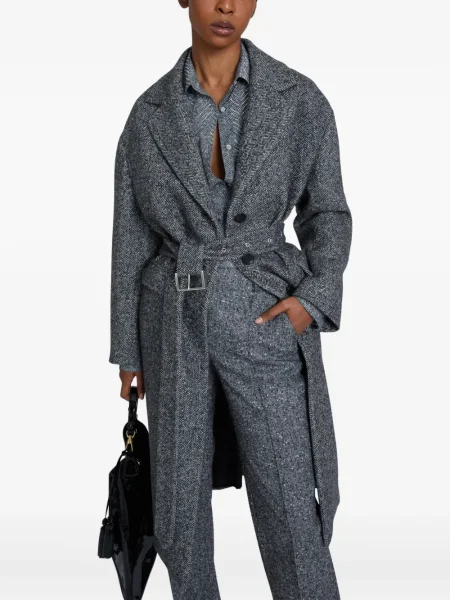 Palton Ermanno Scervino cu model herringbone gri
