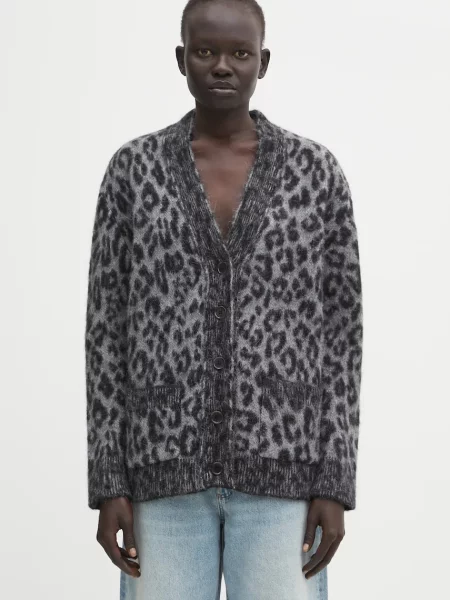 Anine Bing cardigan cu alpaca banks gri