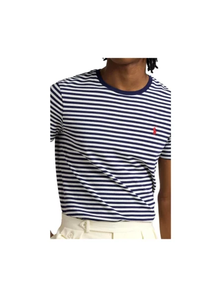 T-shirt Slim Fit z czystej bawełny Polo Ralph Lauren niebieska