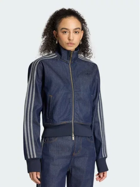 Adidas Τζιν μπουφάν Firebird Σκούρο μπλε