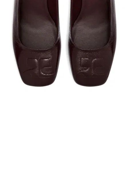 Pantofi cu toc Courreges slingback roșu