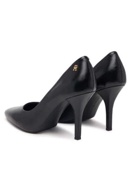 Tommy Hilfiger Aukštakulniai High Heel Court Leather Shoe juoda