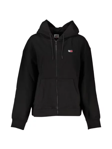 Hanorac cu glugă Tommy Hilfiger cu autograf negru