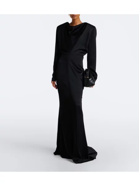 Rochie Stella Mccartney din satin drapată negru