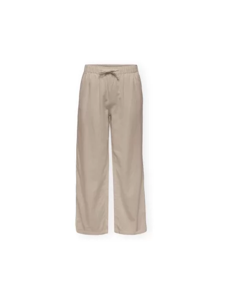 Pantaloni Only din țesătură twill bej
