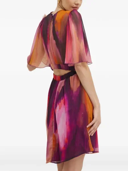 Rochie mini Morgan cu imagine cu imprimeu abstract plic violet