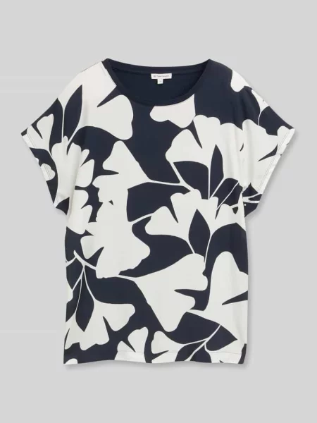 T-shirt o kroju relaxed fit z nadrukiem z przodu Tom Tailor