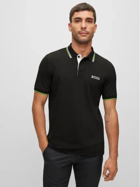 BOSS GREEN Polo Paddy Pro | stretch negru