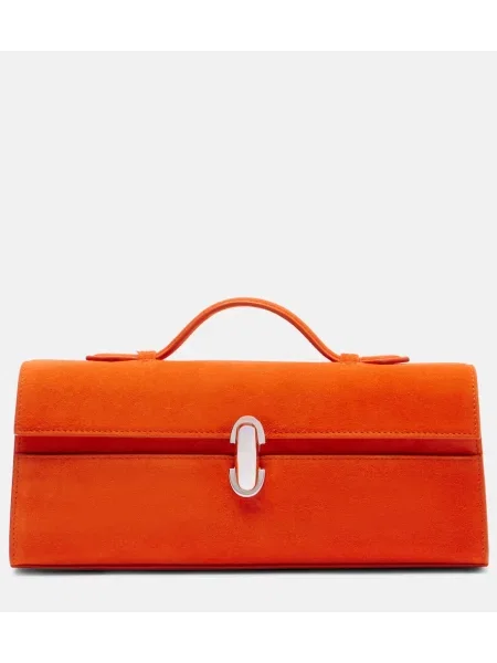 Geantă Savette din piele de căprioară portocaliu
