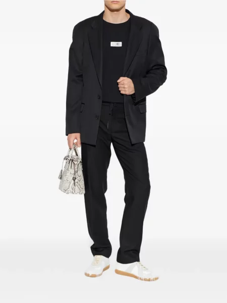 Hosszú póló Mm6 Maison Margiela autogrammal fekete