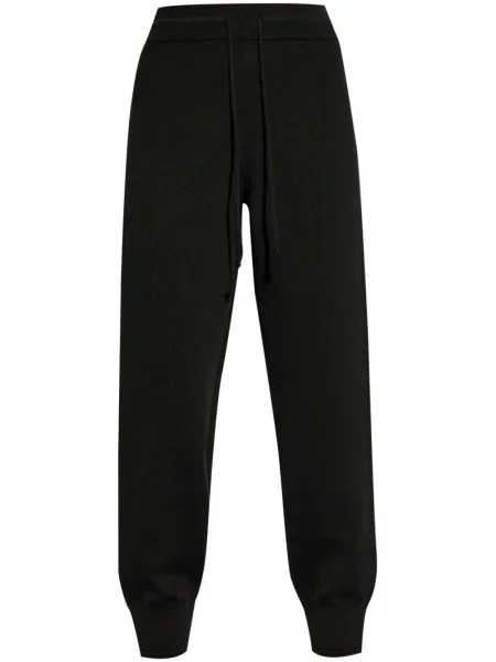 Pantaloni Burberry cu broderie tricotate negru