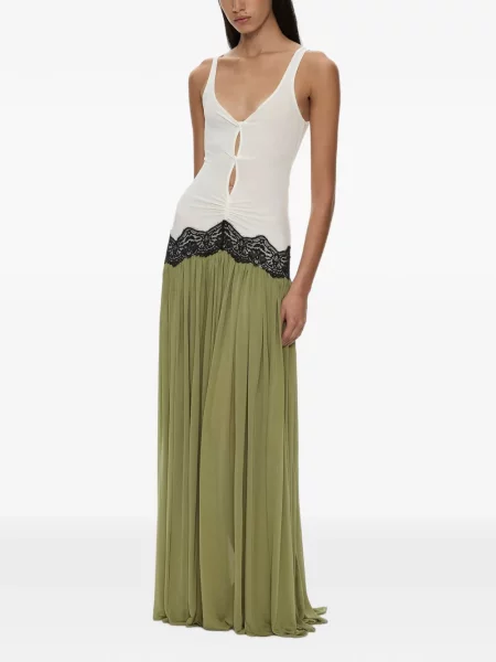 Rochie maxi Christopher Esber din dantelă verde