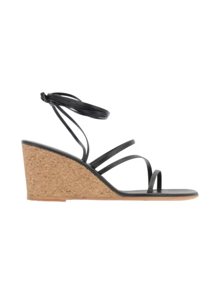 Sandały Ancient Greek Sandals na koturnie wiązane czarne